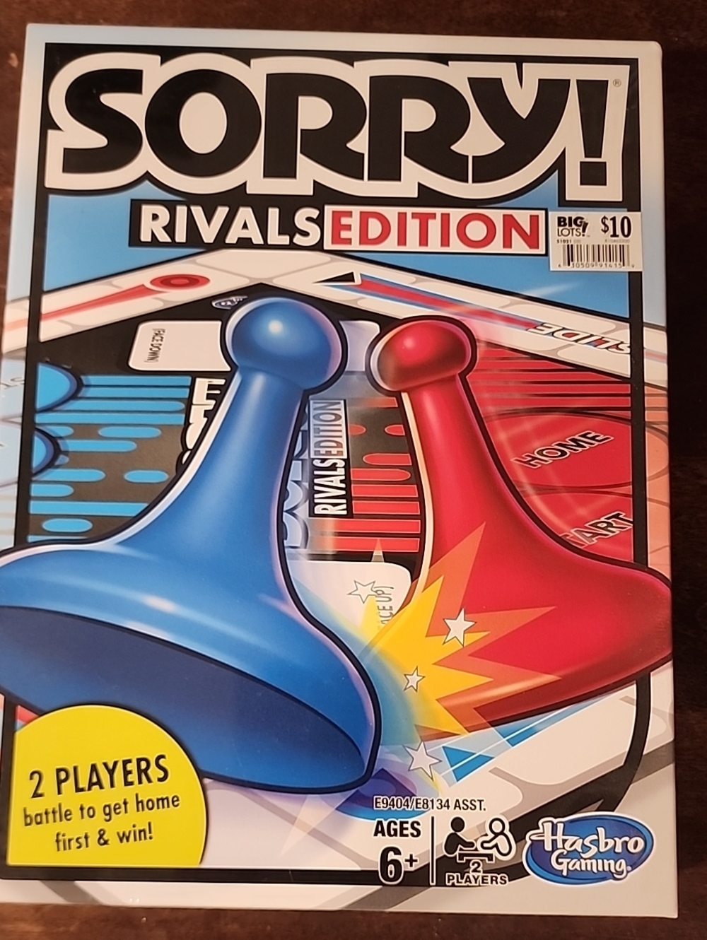 Hasbro Sorry! Rivals Edition Board Game - Blue & Red